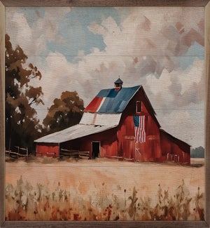 Red Barn Flag Field